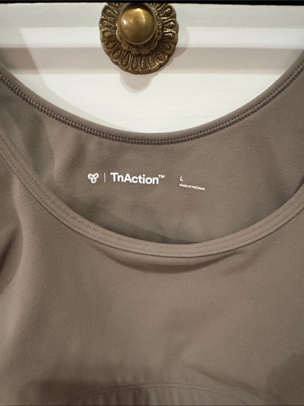 TNA Scoop Neck Sports Bra in Taupe - Picture 2 of 3